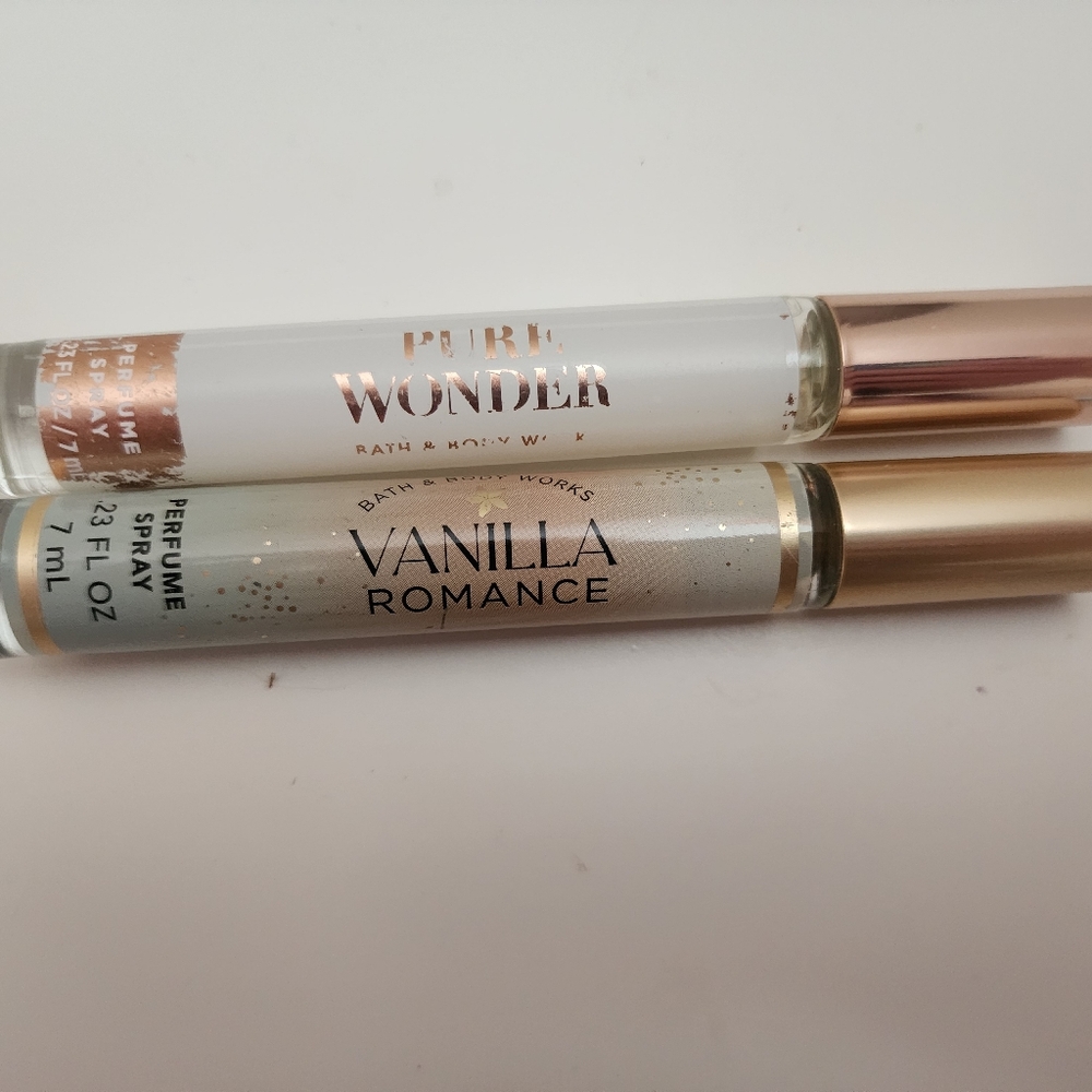 Bath & Body Works Vanilla Romance & Pure Wonder Travel Bundle Set